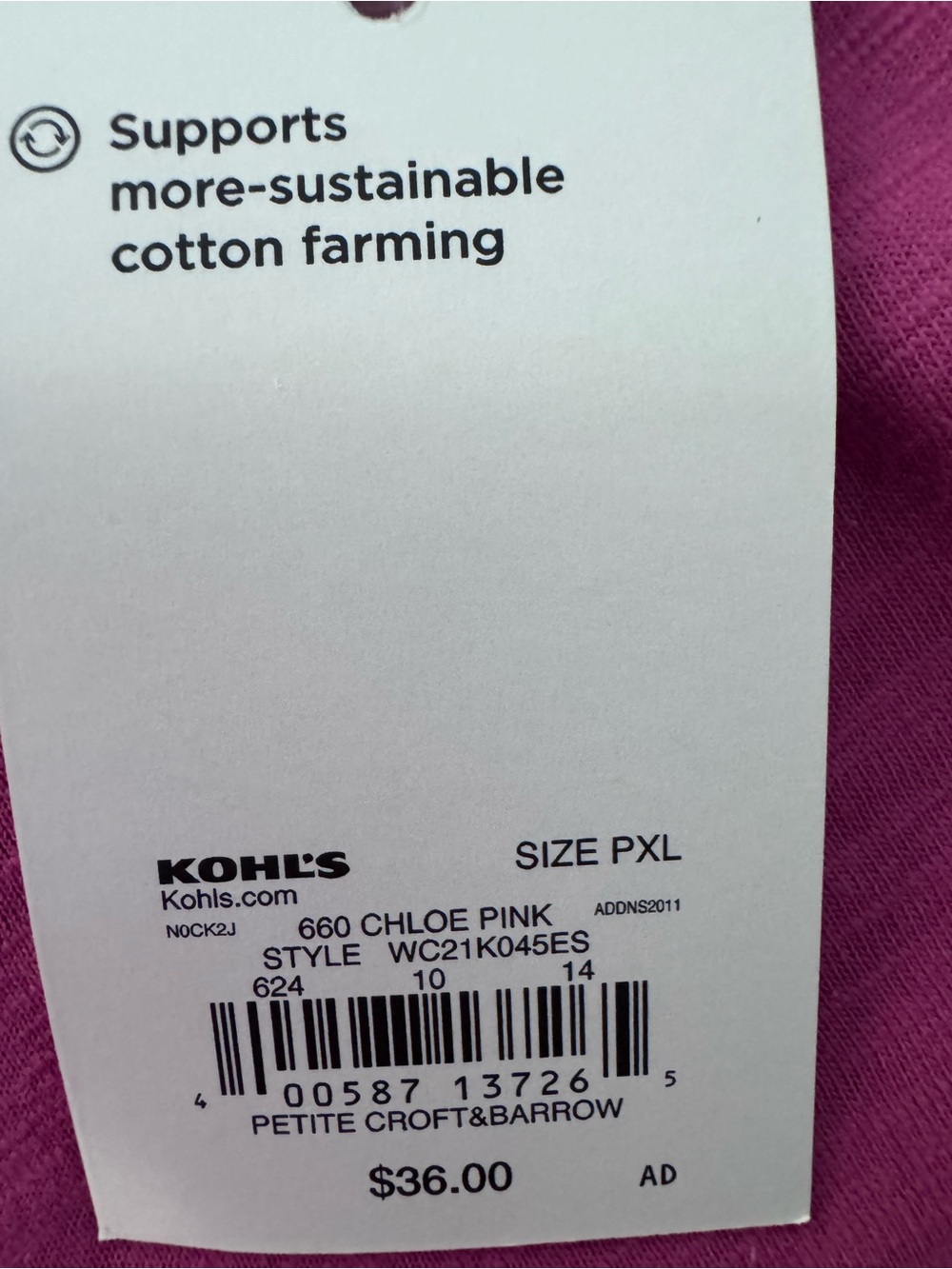 ❤️3/$30 New With Tags! Croft & Barrow Knit Roll-Tab Utility Shirt Chloe Pink PXL - Picture 8 of 8